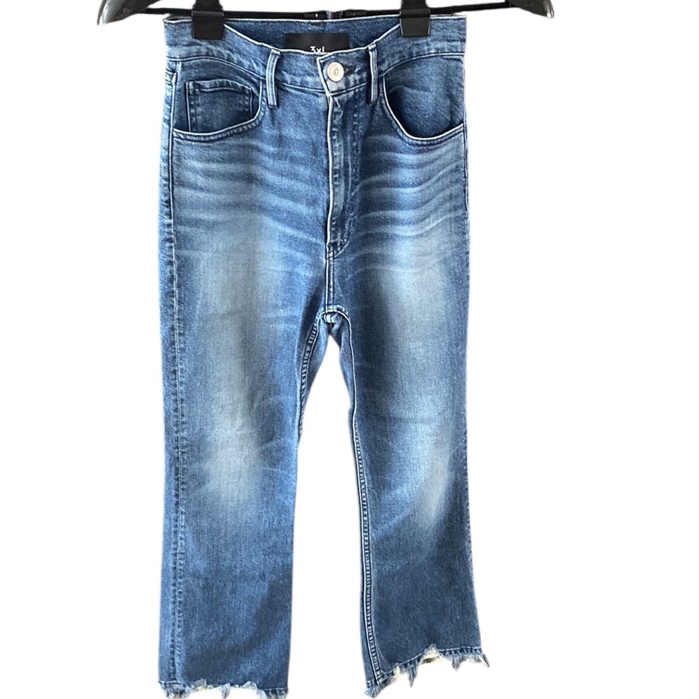 3x1 N.Y.C Made Here Women's High Rise Crop Bell Blue Jeans Size 25